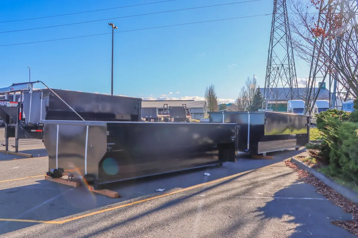 Roll-off dumpster ready for waste disposal at job site for Residential Dumpster Rental in Long Lake